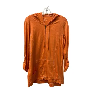 AntiPillingFabric Soft Lining Athletic Sweatshirt Hoodie By J. Jill In Orange, Size:S