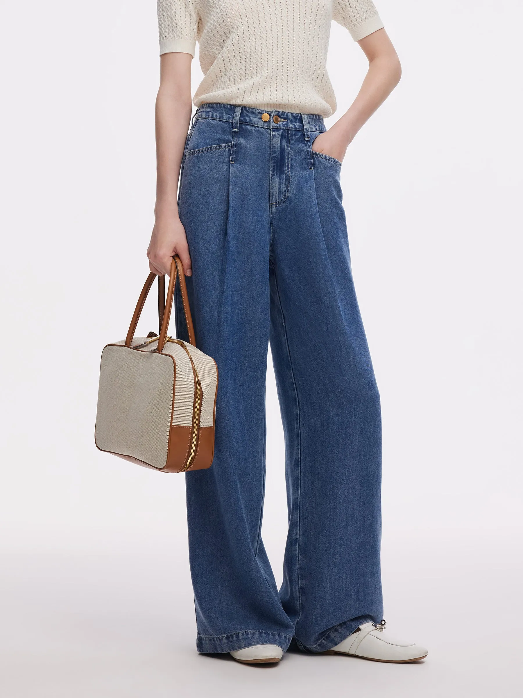 100% Tencel Denim Women Adjustable Waist Jeans Bold Look Parent Style