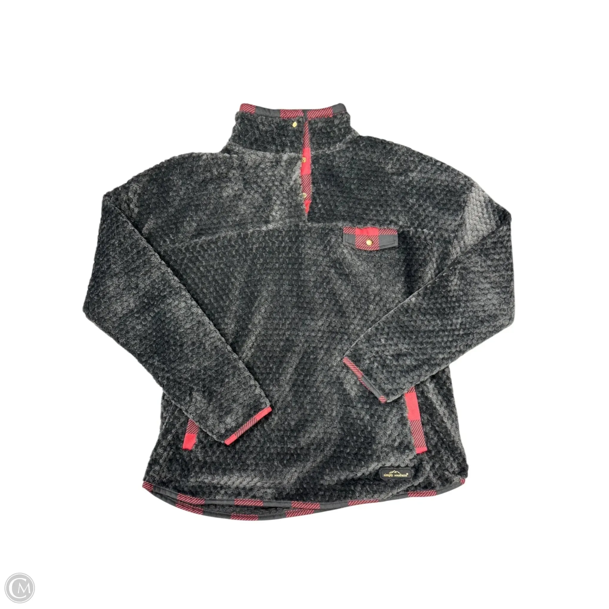 Daily Use Princess Glow Sweatshirt Collar By Simply Southern In Grey, Size: L
