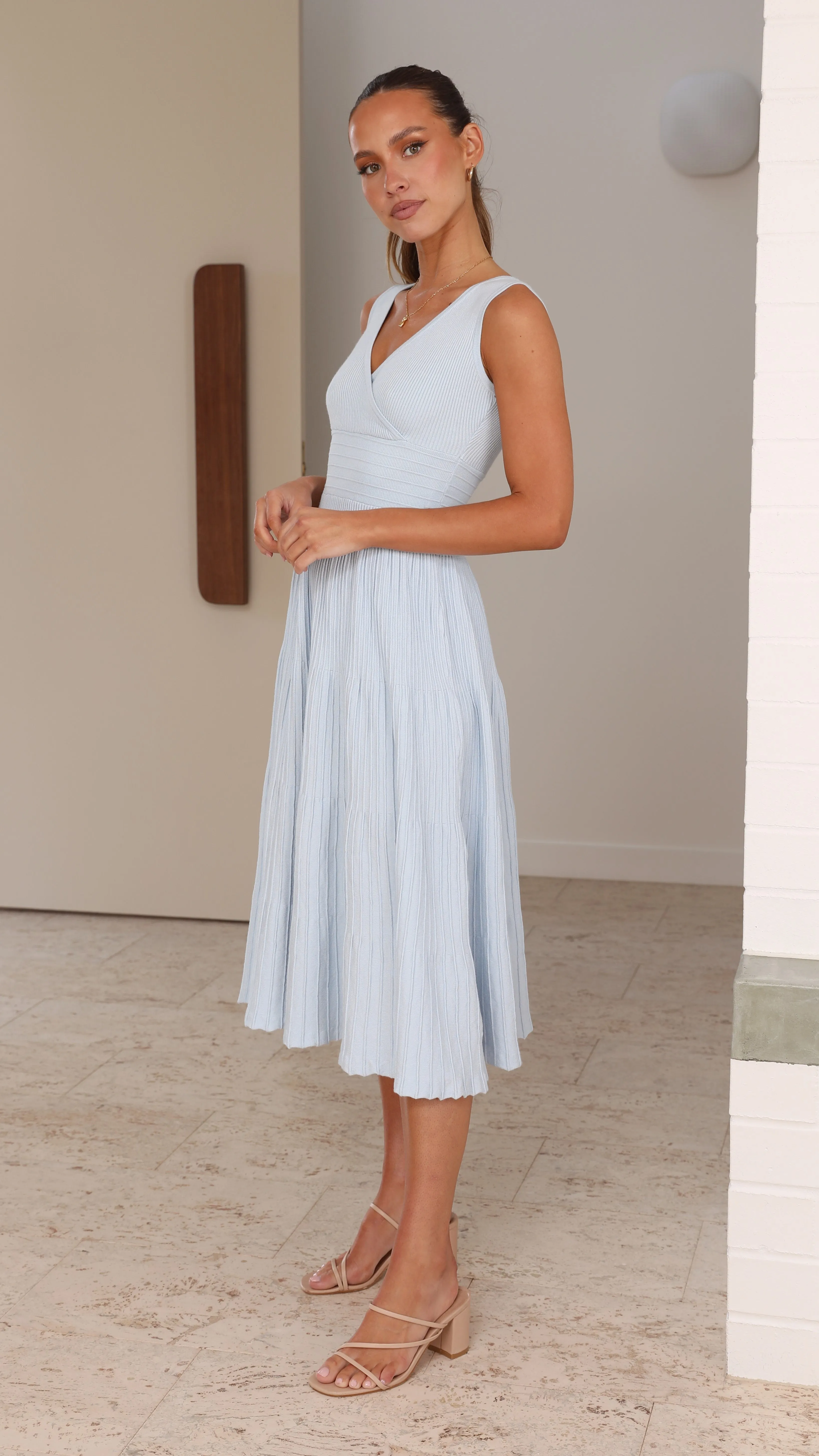 Stage Grace Timeless silhouette Jayde Knit Dress - Light Blue