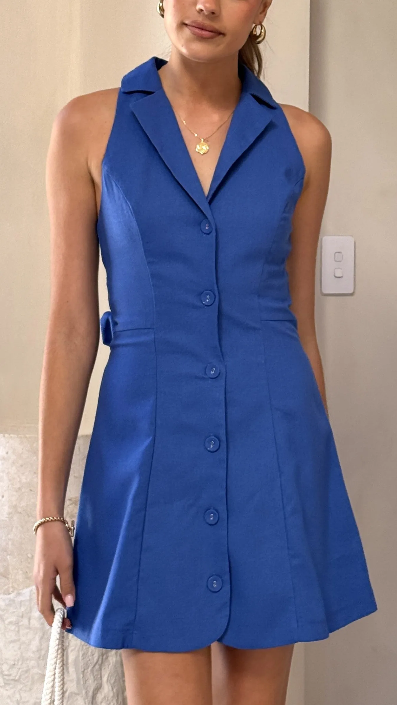 quick dry Trixie Button Down Mini Dress - Blue