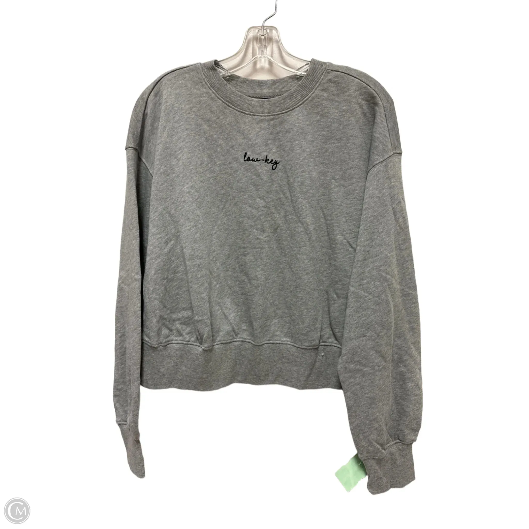 CompressionKnit Relaxed T-shirt Sweatshirt Crewneck By Old Navy In Grey, Size: S