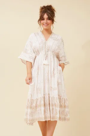 Morning Stroll LAINEY PAISLEY BOHO MIDI DRESS