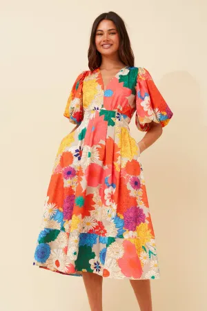 BRITANNIA FLORAL MIDI DRESS slow life Platinum Shine