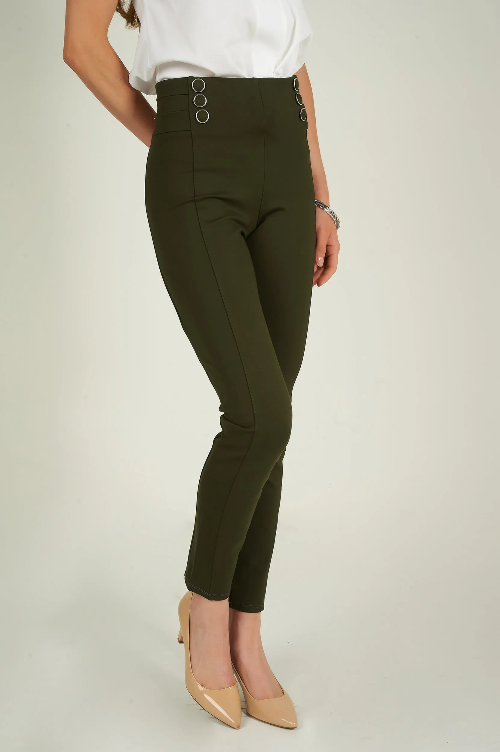 Pantalon ?? boutons - NESSIM - (E-C10) - VENTE FINALE Stain Resistant Weave