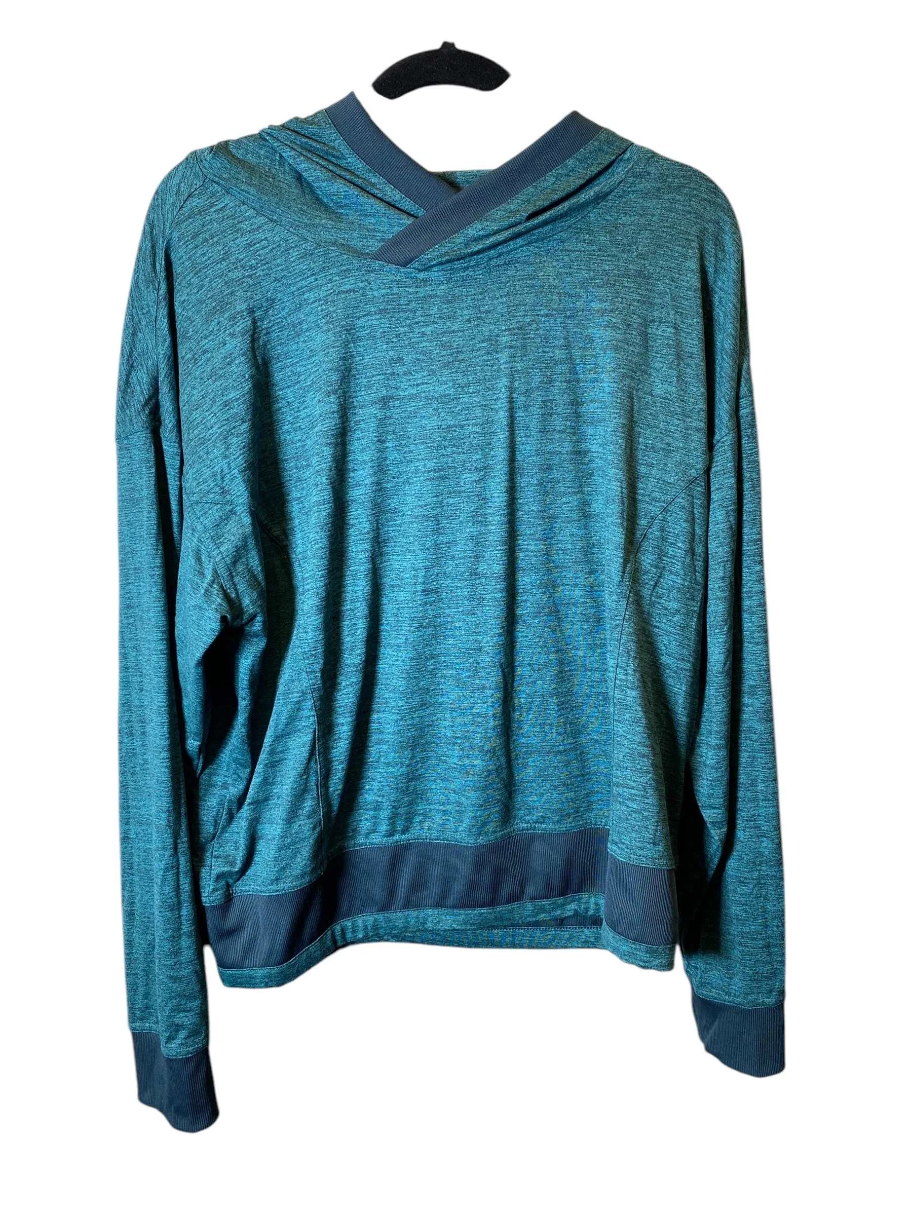 Foldable Hem StretchFree Sweatshirt Hoodie By Mondetta In Green, Size: L
