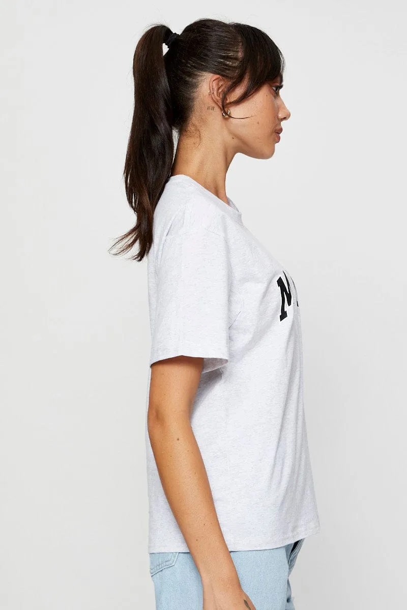 Grey Graphic T Shirt Short Sleeve Urban Smart