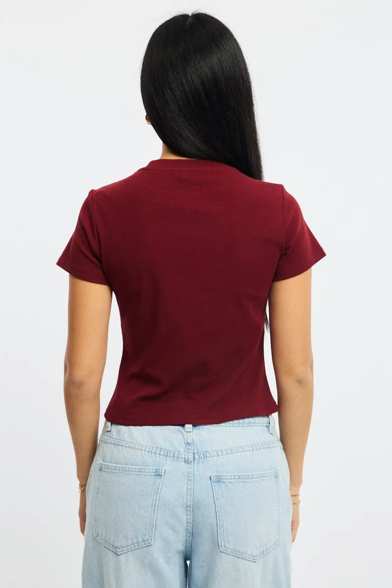 LowImpact Manufacturing Easygoing Wear Red Graphic Tee Short Sleeve
