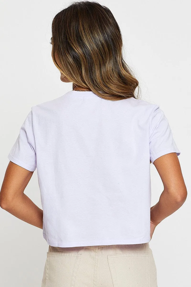 Winter Ready Purple Graphic T Shirt Short Sleeve