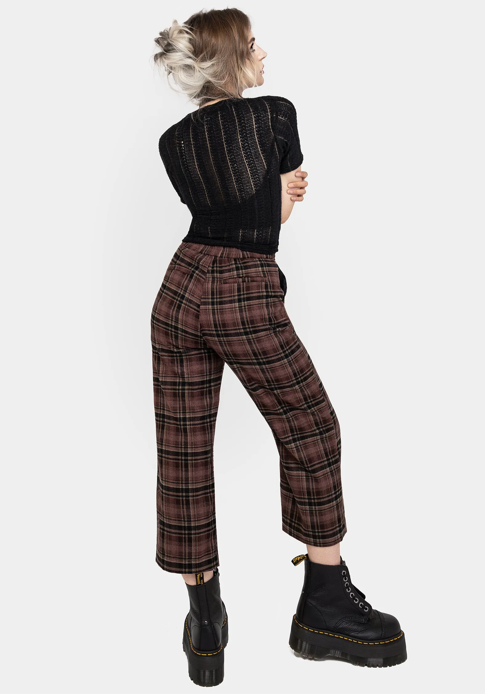 StainResistantFinish StaticDissipative Hickory Check Straight Leg Trousers