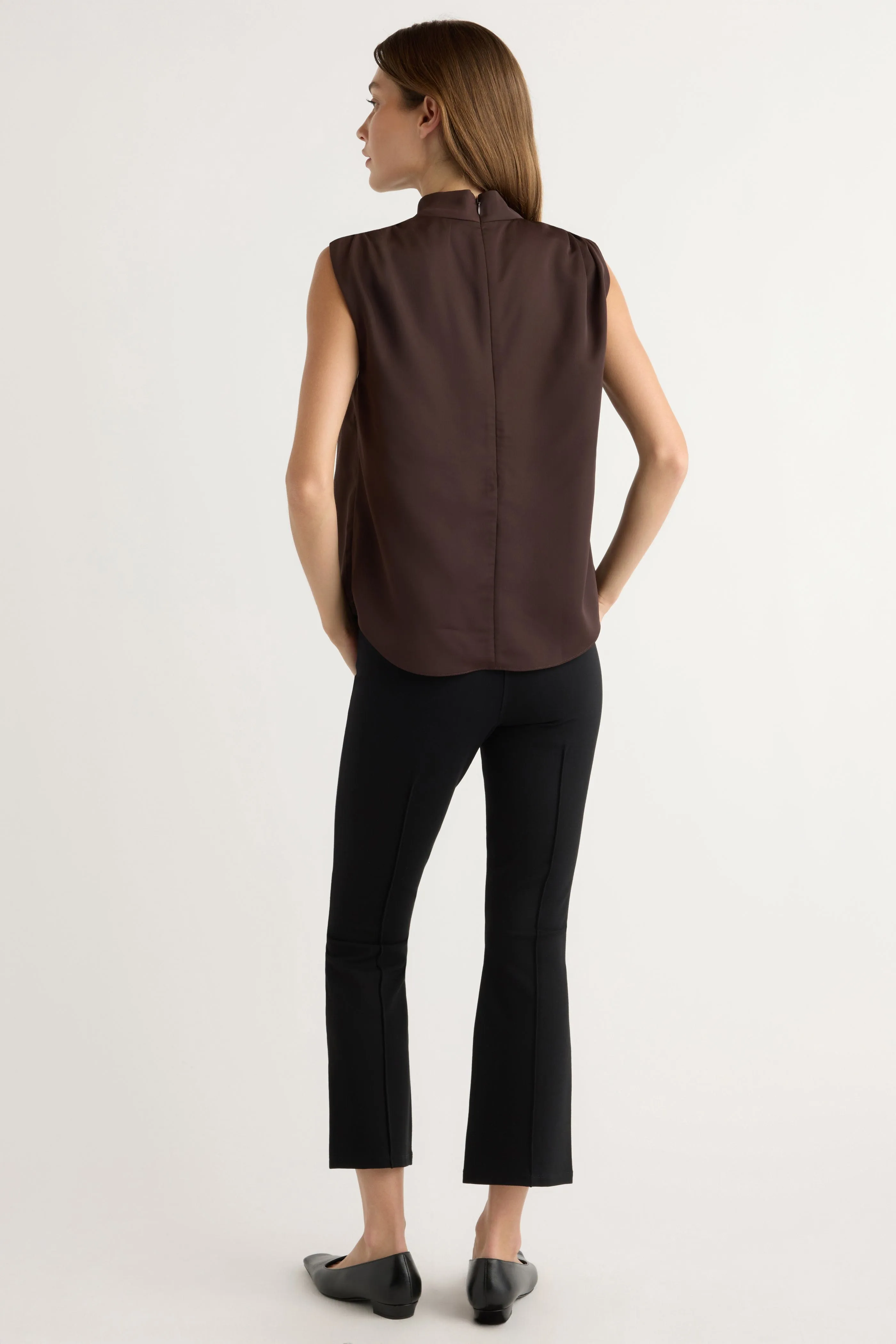 Softened Hem Tez Kick-Flare Ponte Stretch Pant