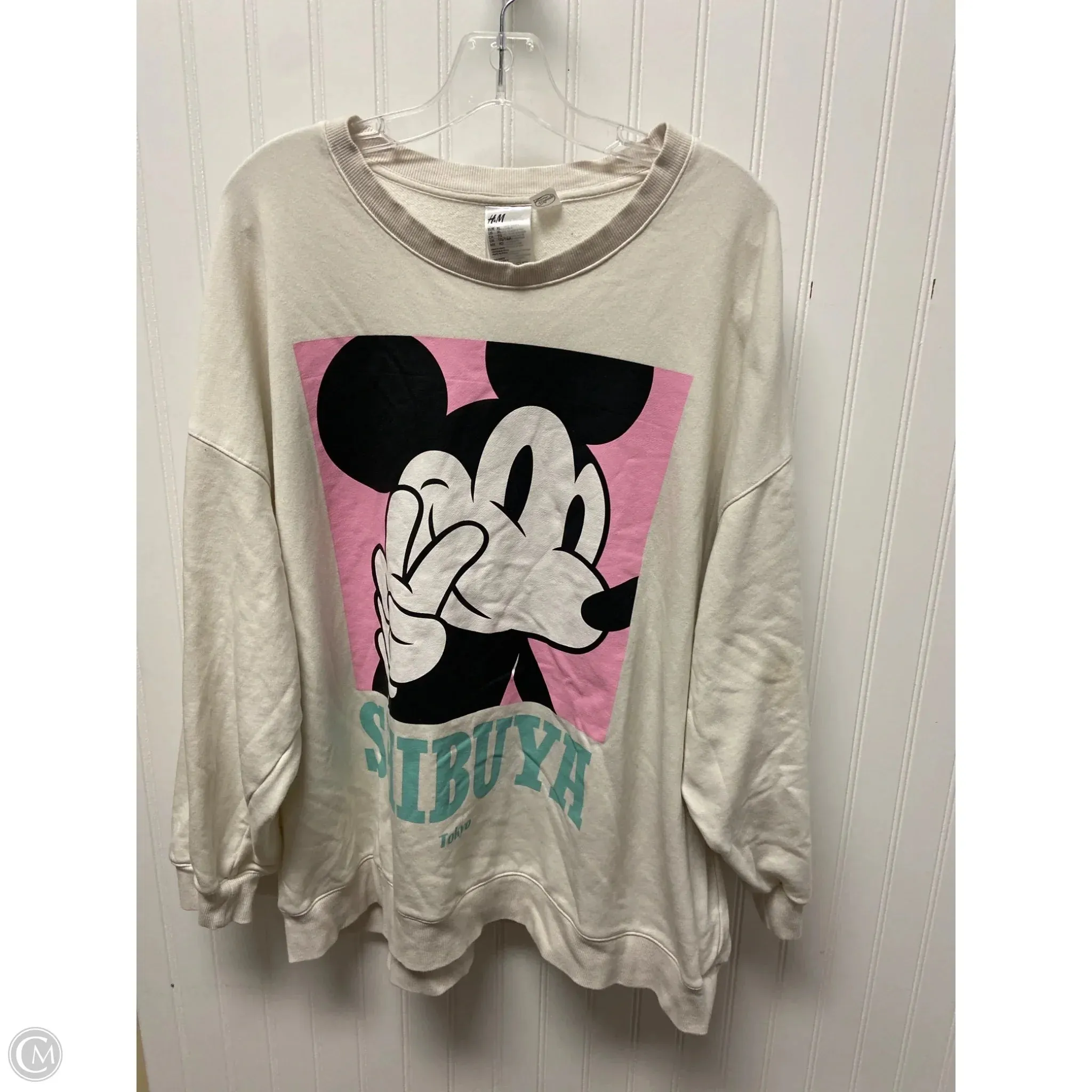 Activewear Clothing Sweatshirt Crewneck By H&m In Ivory, Size: Xl