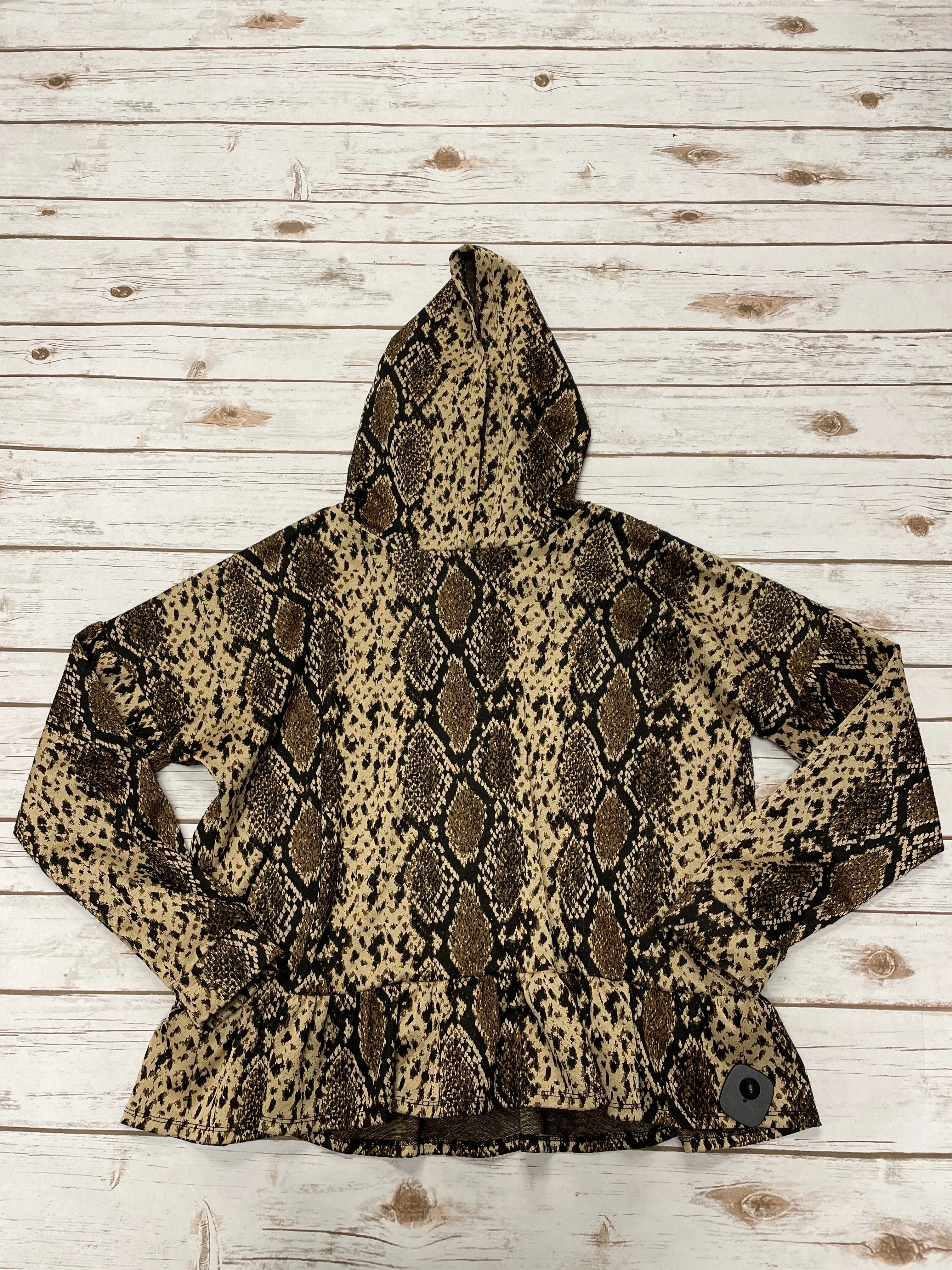 StretchWaistband Sweatshirt Hoodie By Cme In Animal Print, Size: Xl