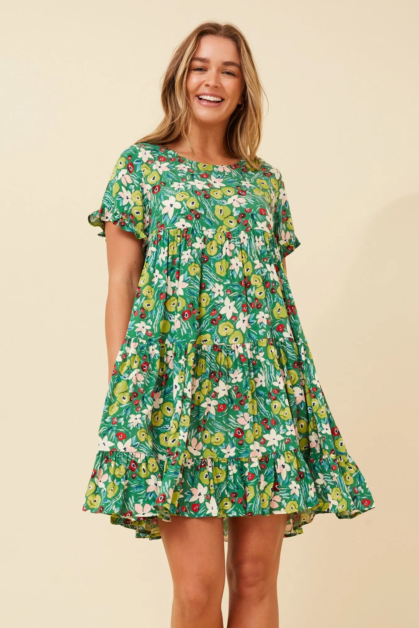 Warm Tracksuit KELLY FLORAL SHORT DRESS