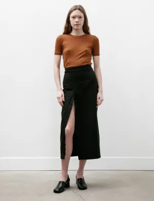 Skirt With Slit Black Denim Opaque finish Creative Look