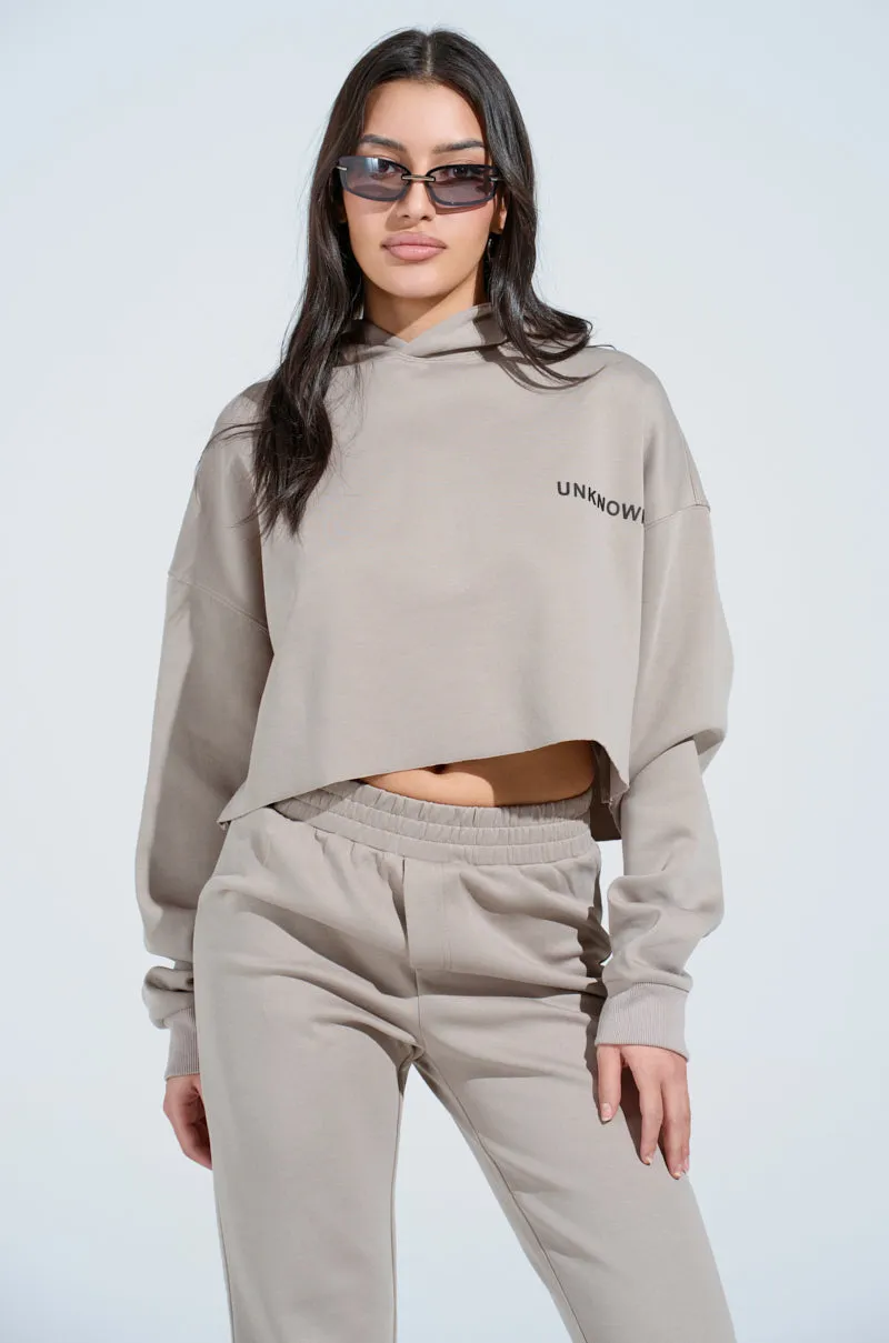 Polyester Material SOURCE UNKNOWN CROPPED SWEATSHIRT