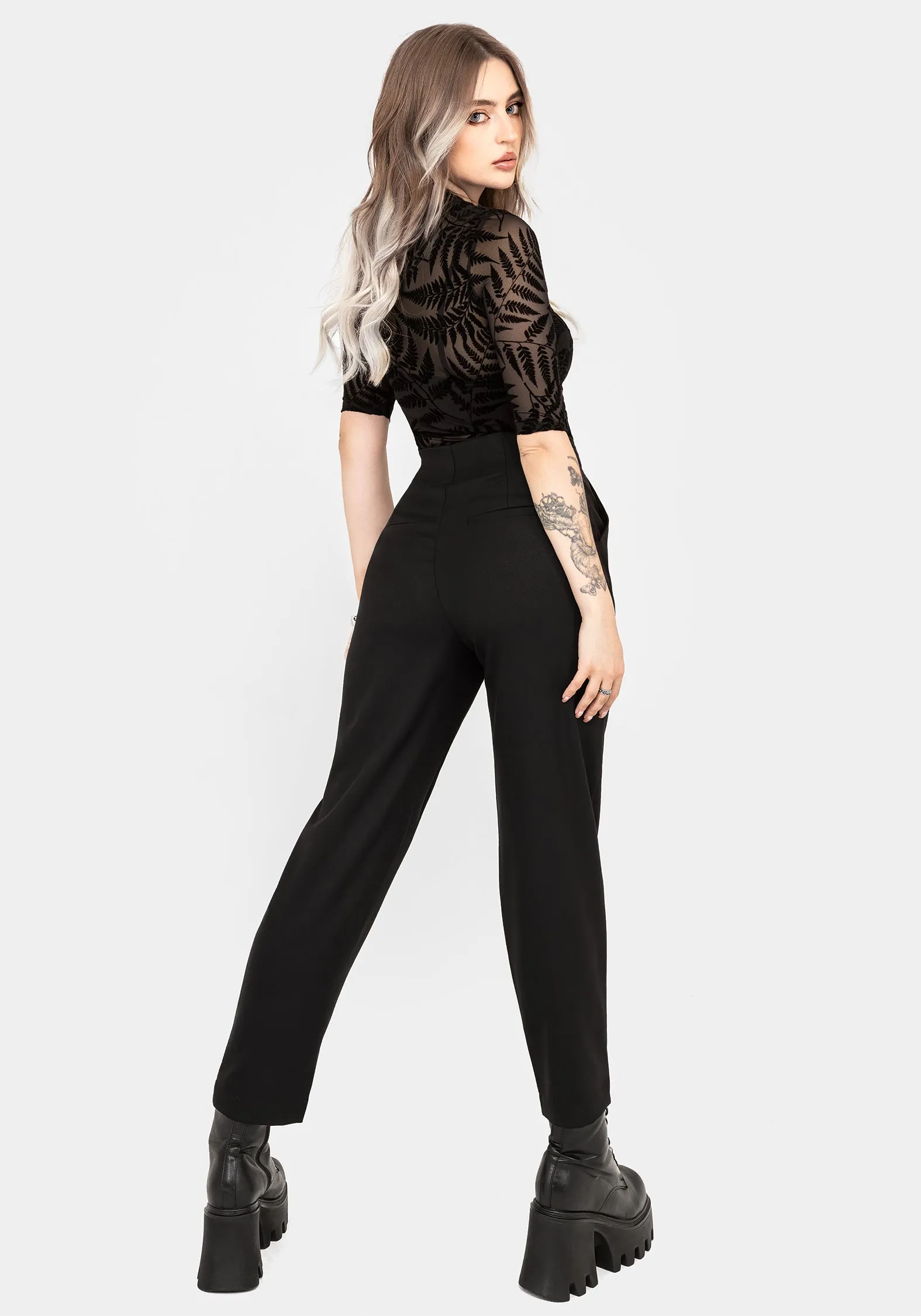 Cassandra Lace-Up Waist Tailored Trouser Skinny Fit