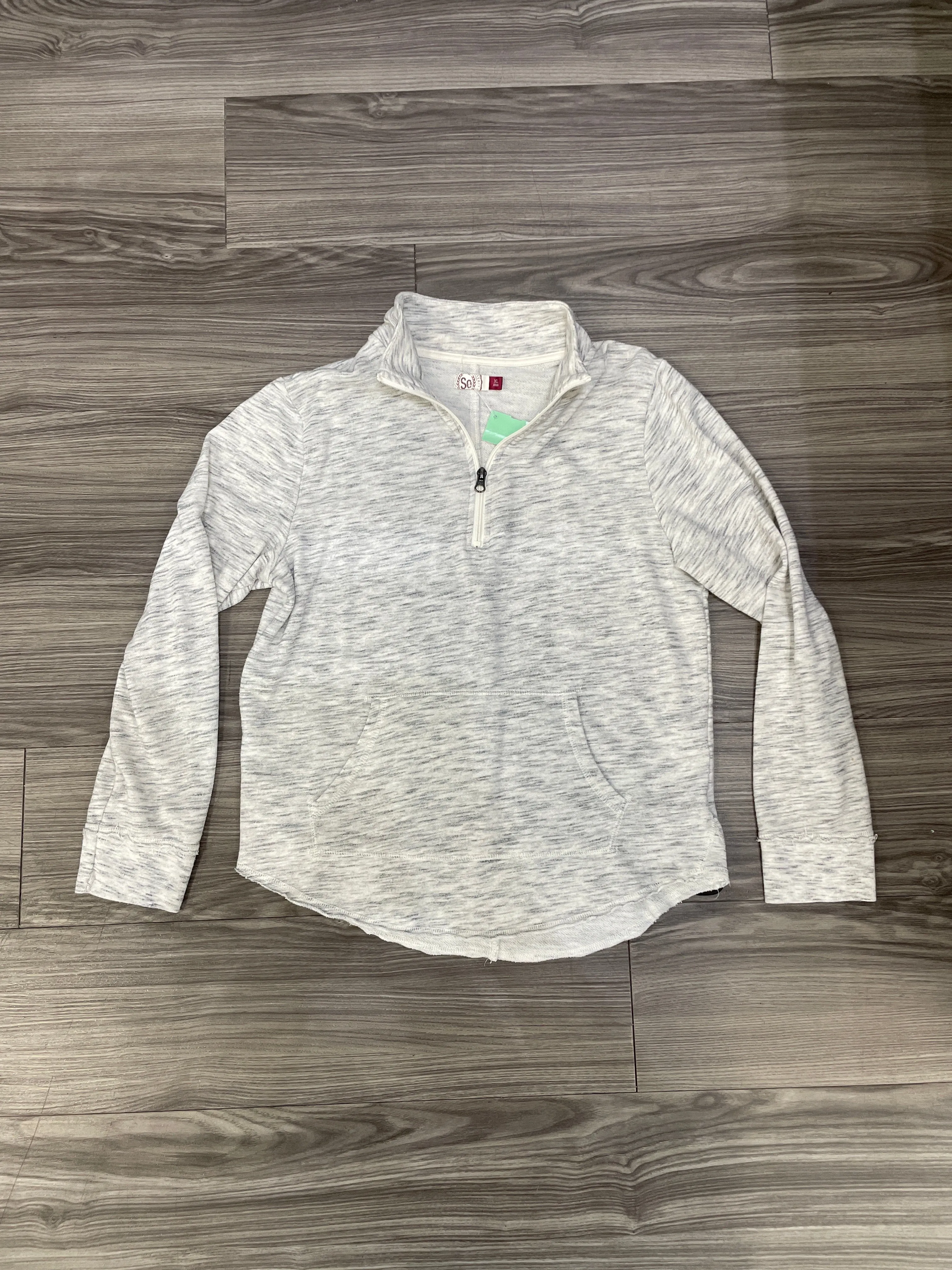 SplitHemDesign Sweatshirt Collar By So In Grey, Size: Xl
