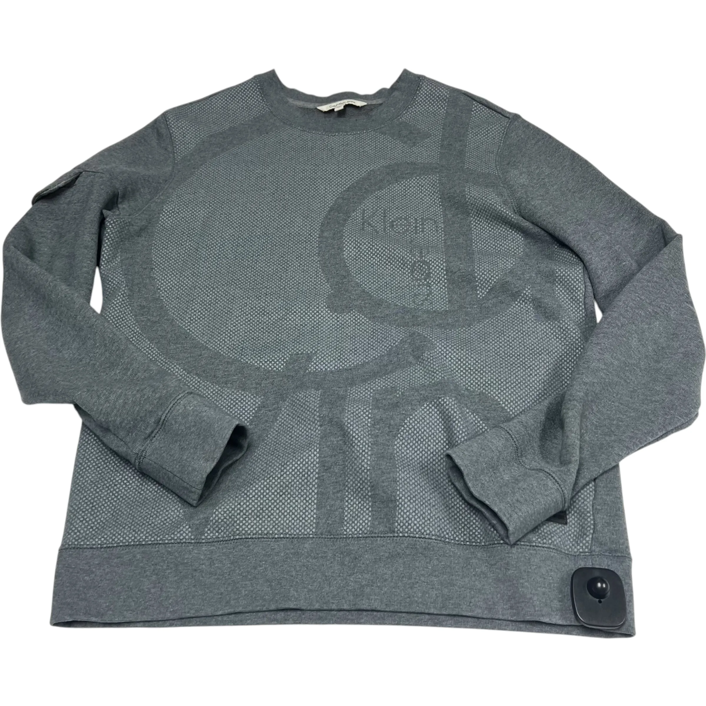 Active Style Sweatshirt Crewneck By Calvin Klein In Grey, Size: M