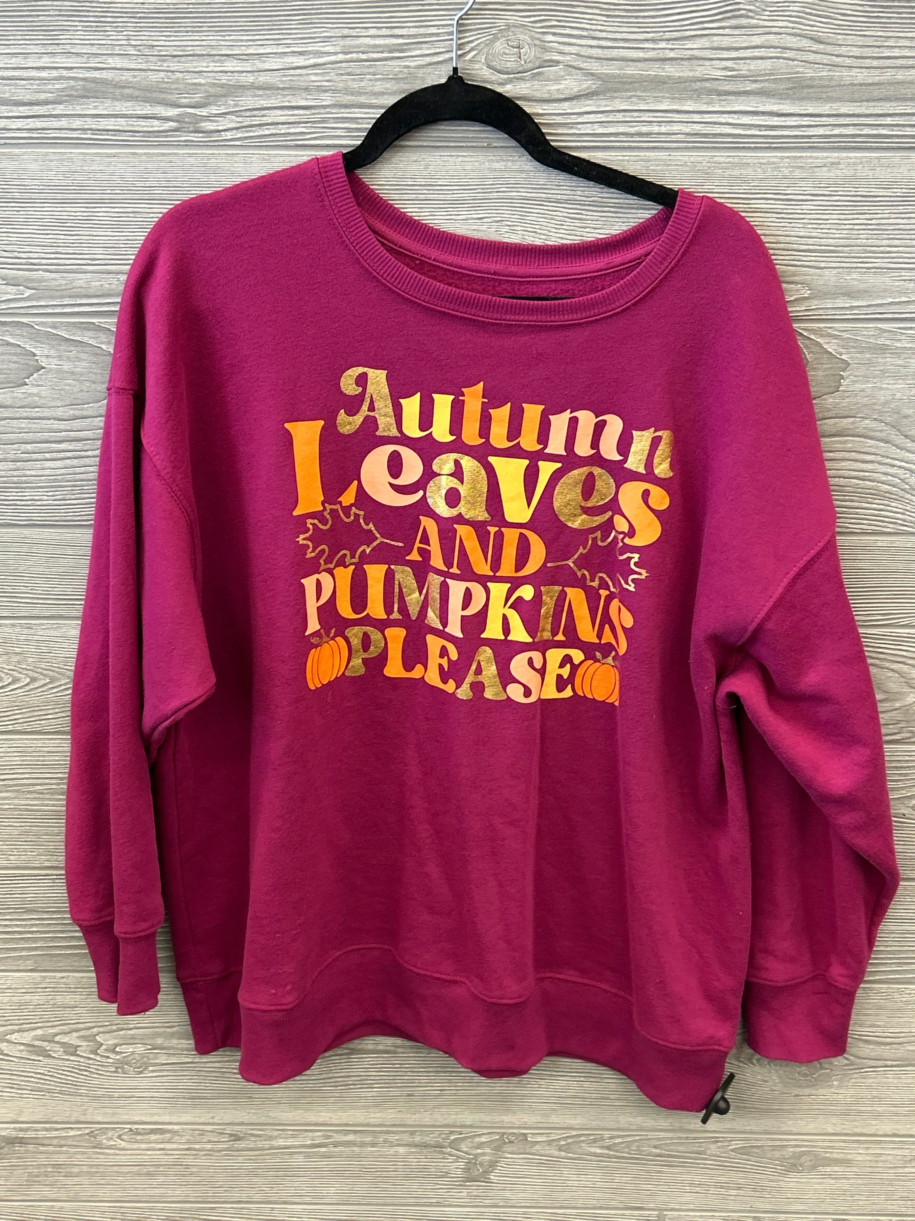 Sweatshirt Crewneck By Clothes Mentor In Pink, Size: Xxl AdjustableHemline Web Glow