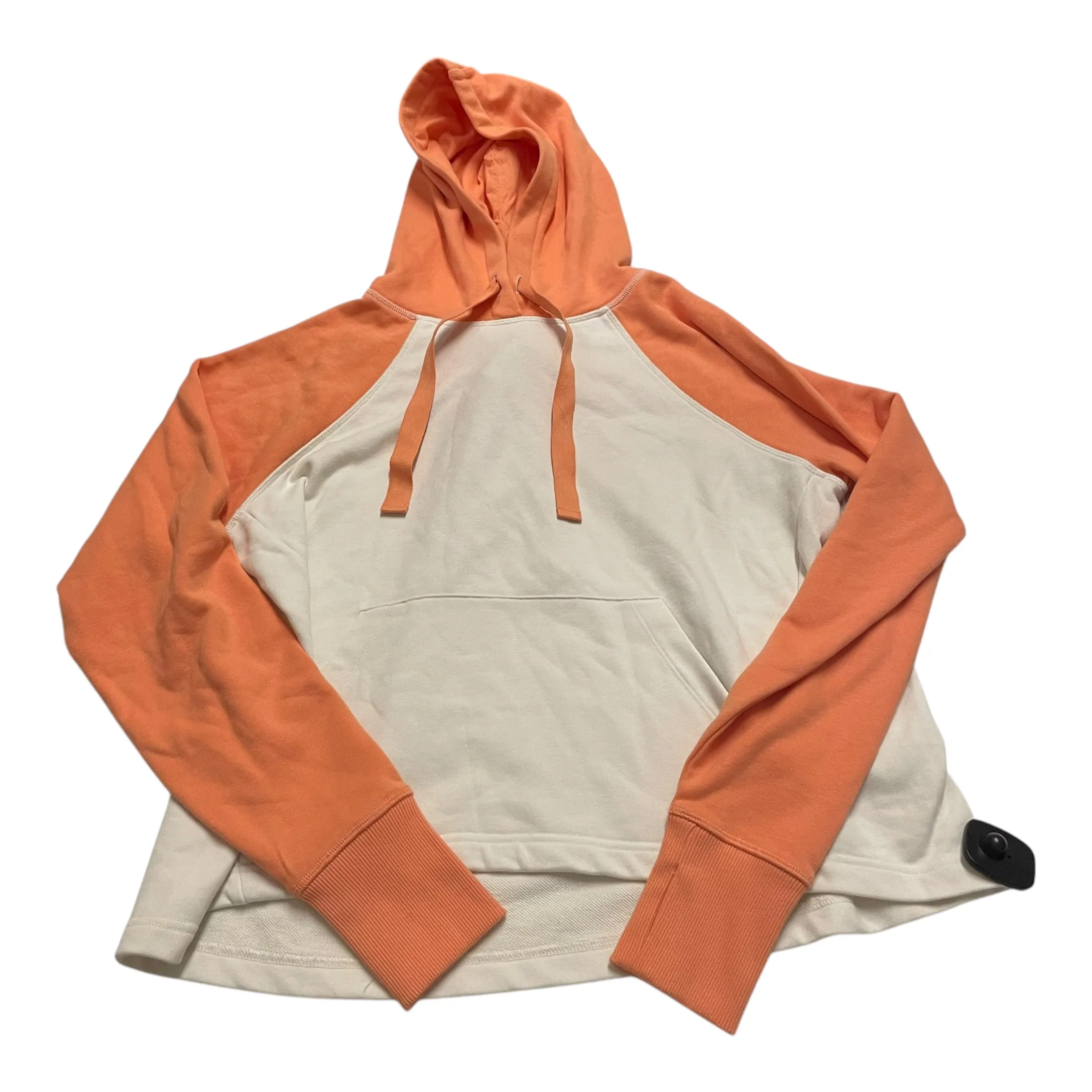 Campus Vibe Versatile Hat Sweatshirt Hoodie By Sweaty Betty In Orange & White, Size: S