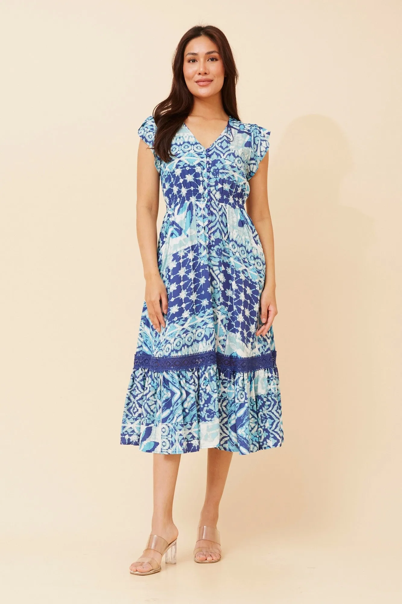 Air Comfort MOROCCO ABSTRACT PRINT MIDI DRESS