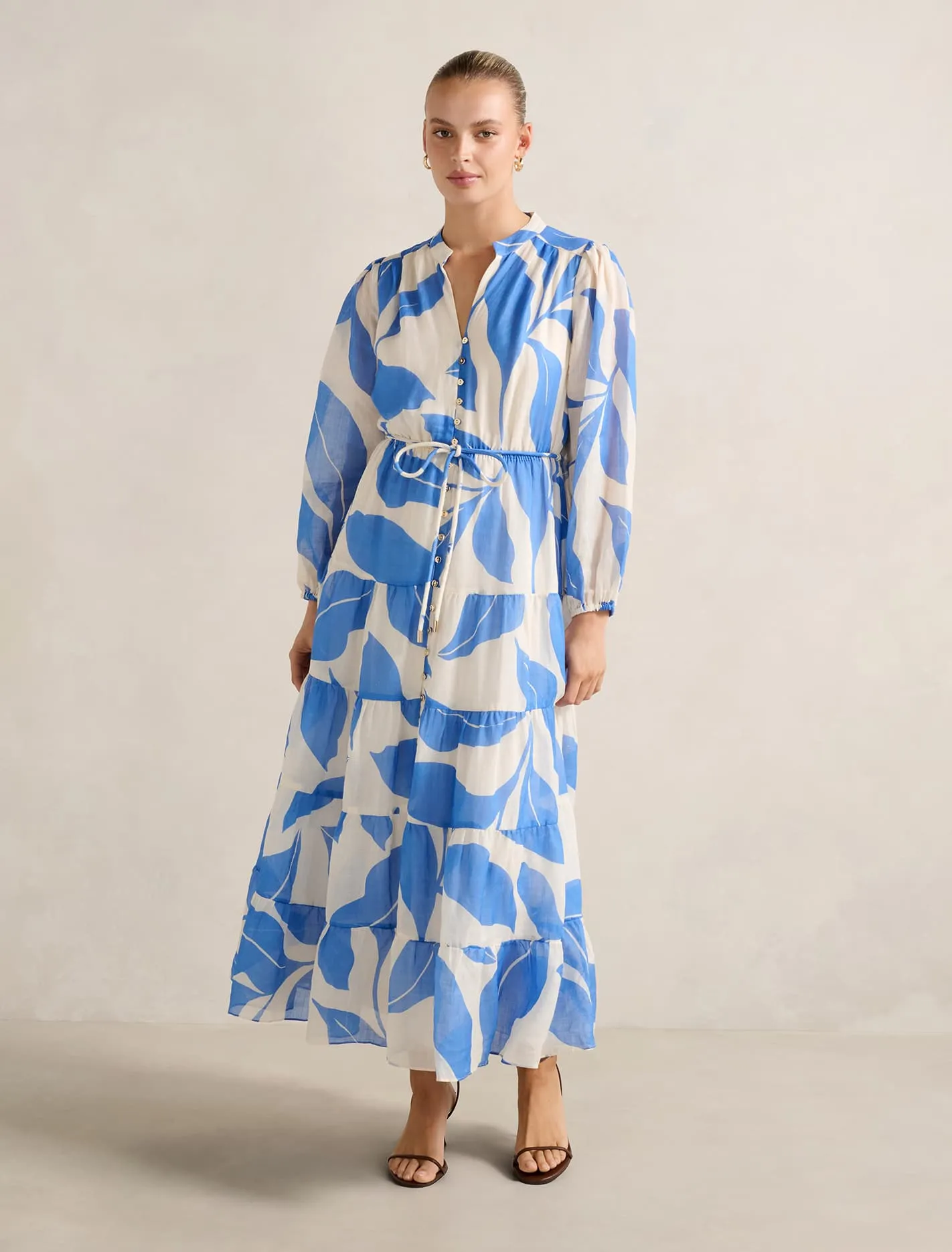 Korean Soft Friend Wedding Adeline Tiered Midi Dress
