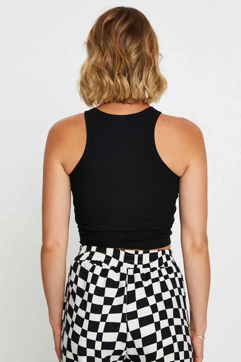 Black Singlet Top Icon Fit