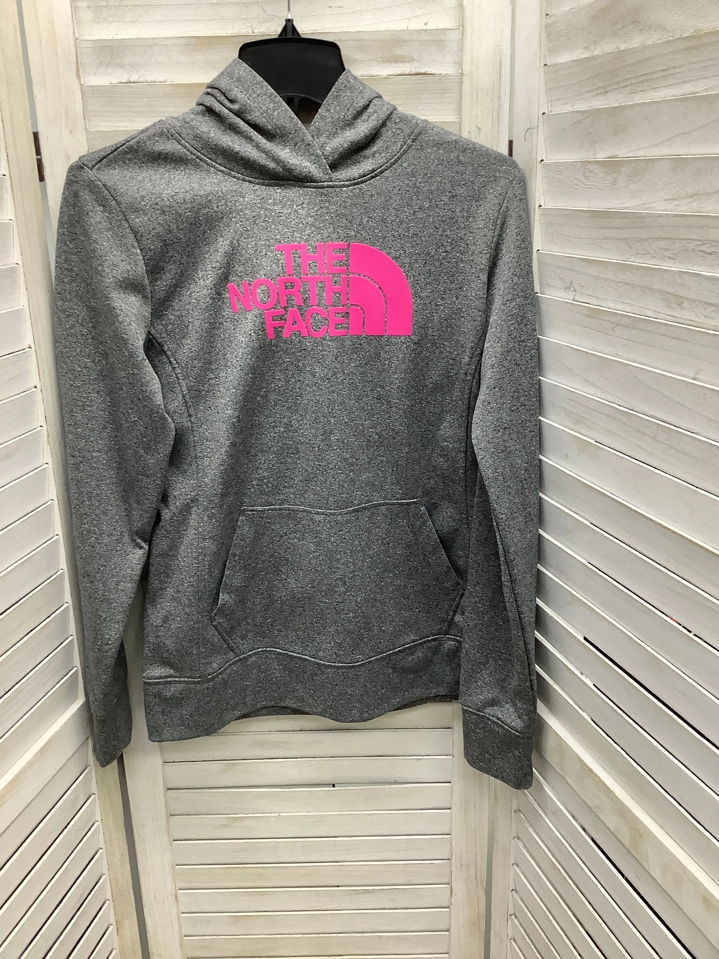 Athletic Sweatshirt Hoodie By Clothes Mentor In Grey, Size: M LayeredPaneling MachineWashable