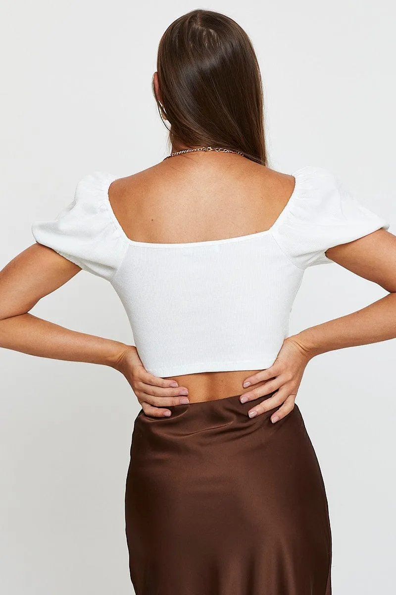 Vision Fit Cyber Core White Top Short Sleeve Cami