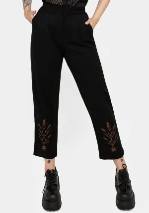 Cybele Embroidered Tapered Trousers Timeless Style BreathableMeshLining