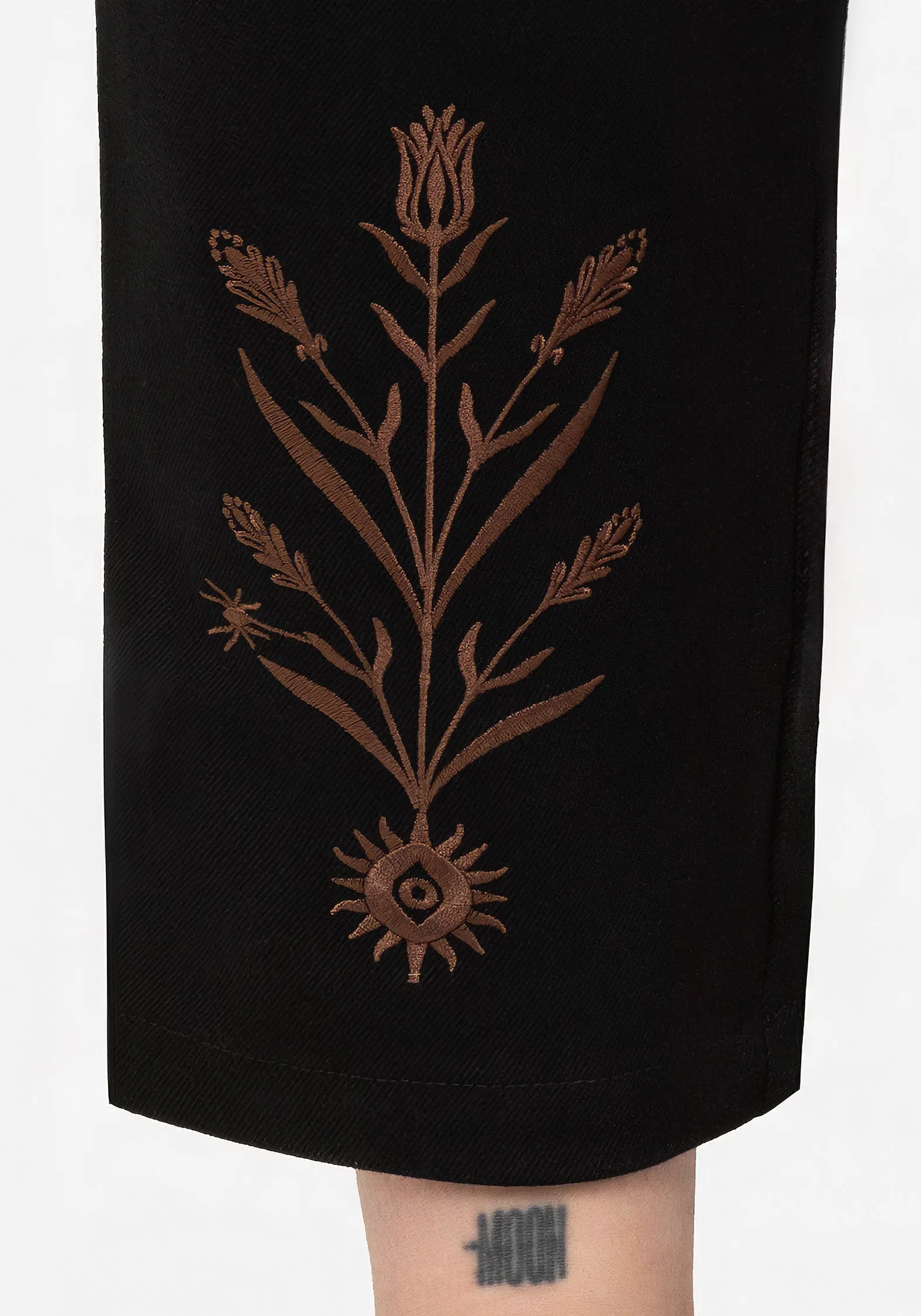 Cybele Embroidered Tapered Trousers Stretch Fabric Ventilated Panels