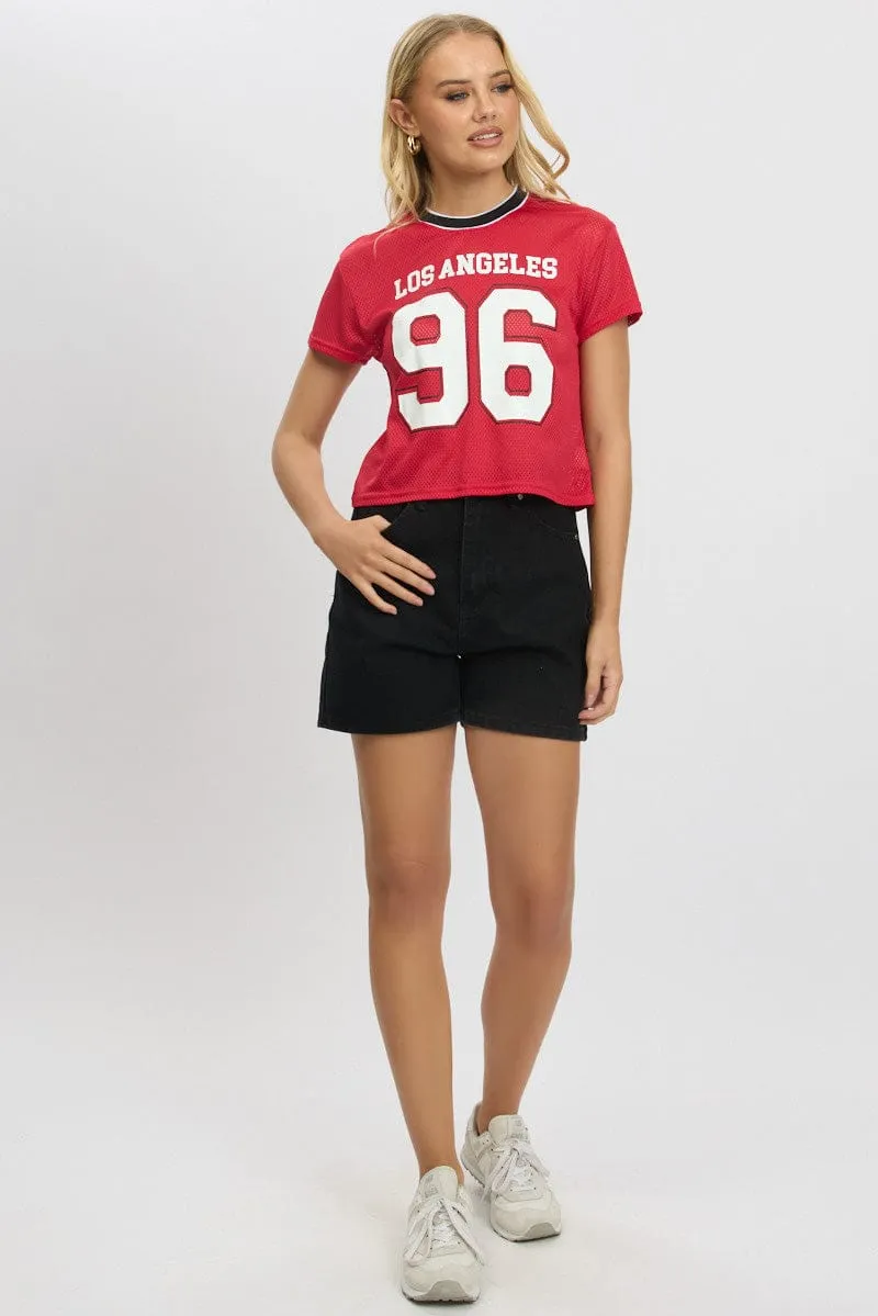 Yoga class Red Graphic Tee Short Sleeve