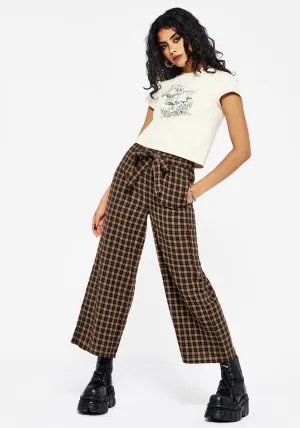 Terra Wide Leg Culotte Trouser - Brown Easy Movement