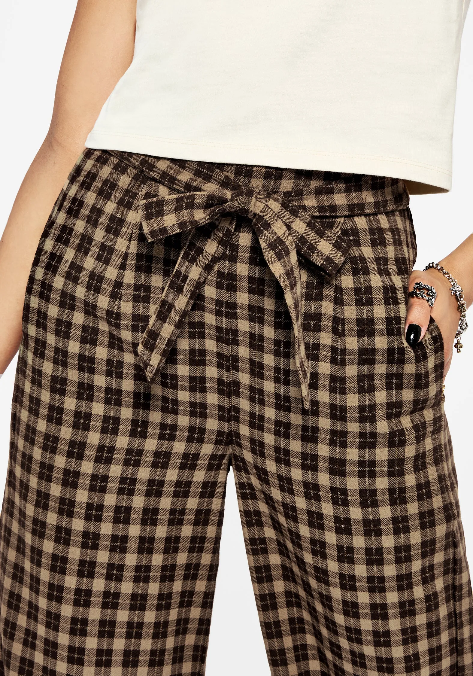 Comfortable Style Minimal Edge Terra Wide Leg Culotte Trouser - Brown