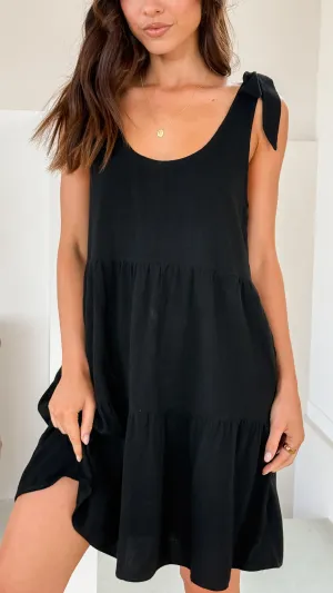 Playful fabric mini dress City Light Adina Mini Dress - Black