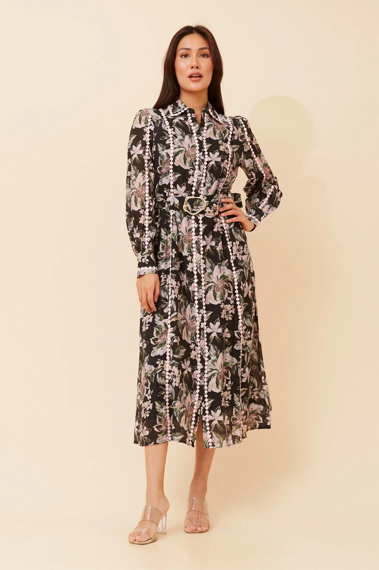 Comfortable Outfit AGATHA FLORAL SHIRT DRESS AbrasionResistant Edging