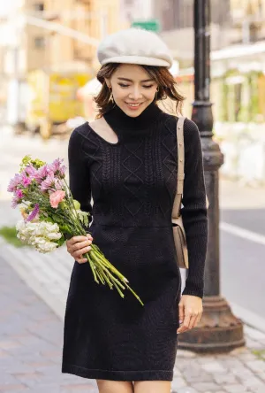 Summer Outfit Move Fast Saffron Knit Dress - Black