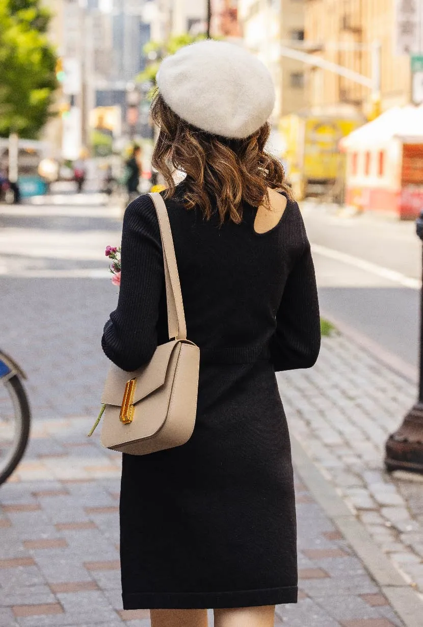 HygroscopicFiber Outdoor Look Saffron Knit Dress - Black
