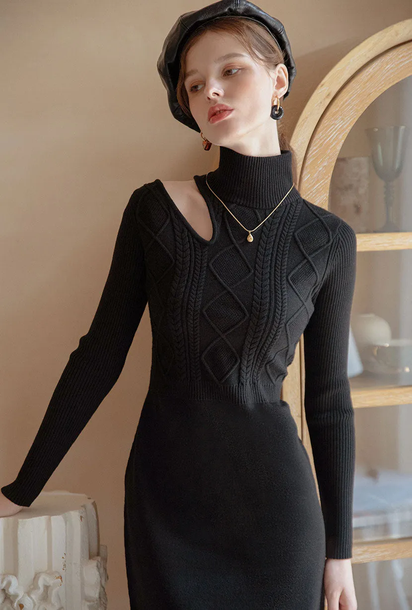 Saffron Knit Dress - Black Spring Glow