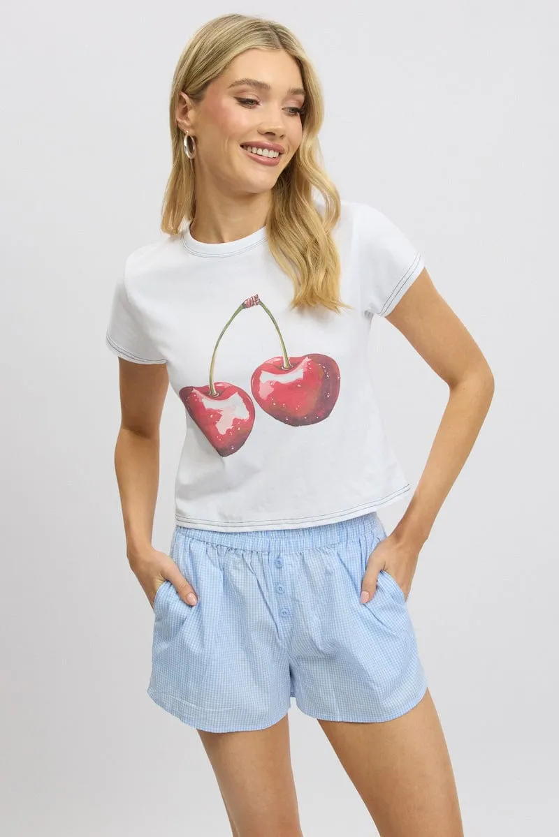 White Graphic Tee Short Sleeve NonRestrictiveFit