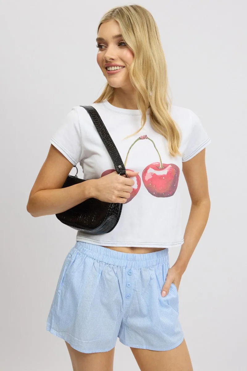 White Graphic Tee Short Sleeve Versatile Comfort Fashion-Ready
