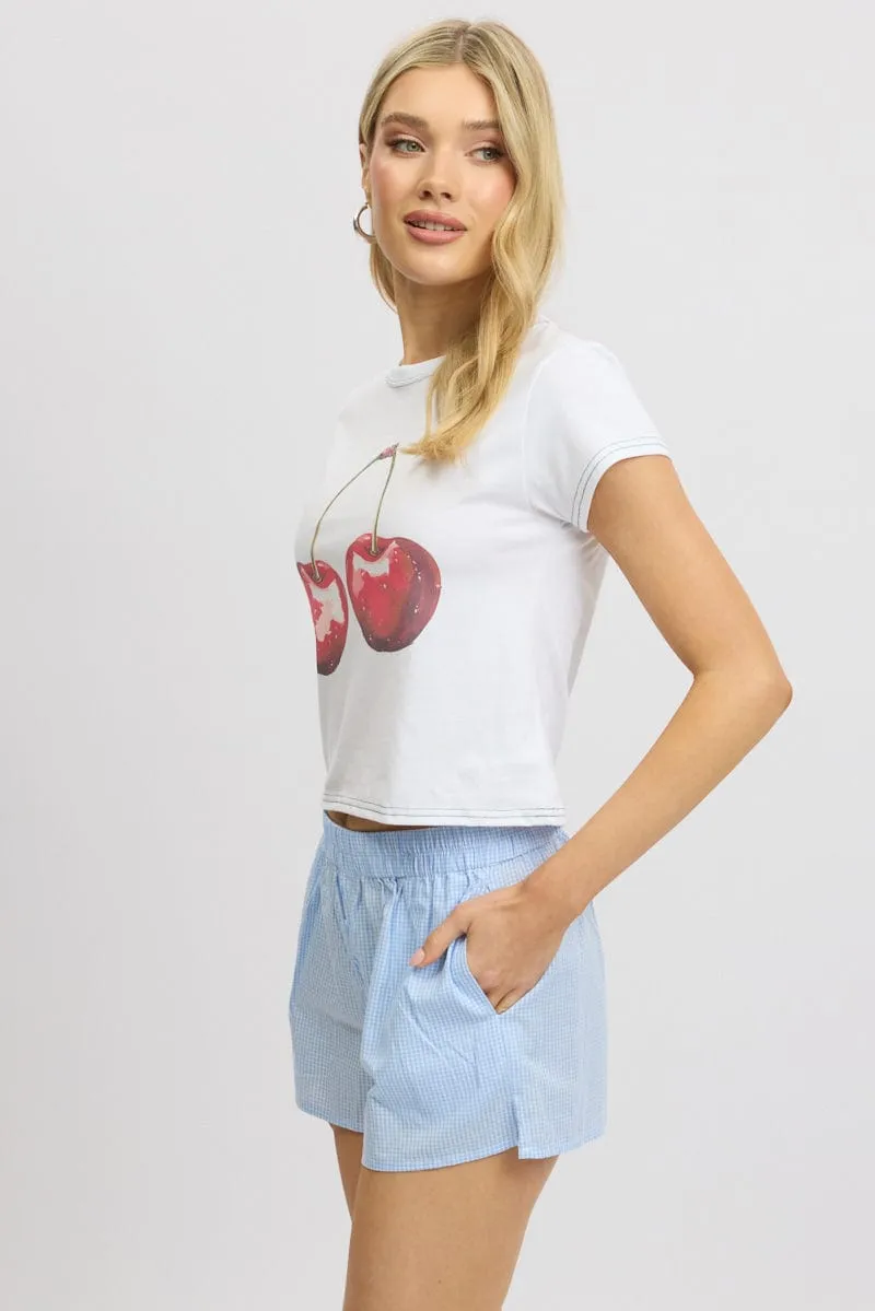 Chill Style Smart Casual Look White Graphic Tee Short Sleeve
