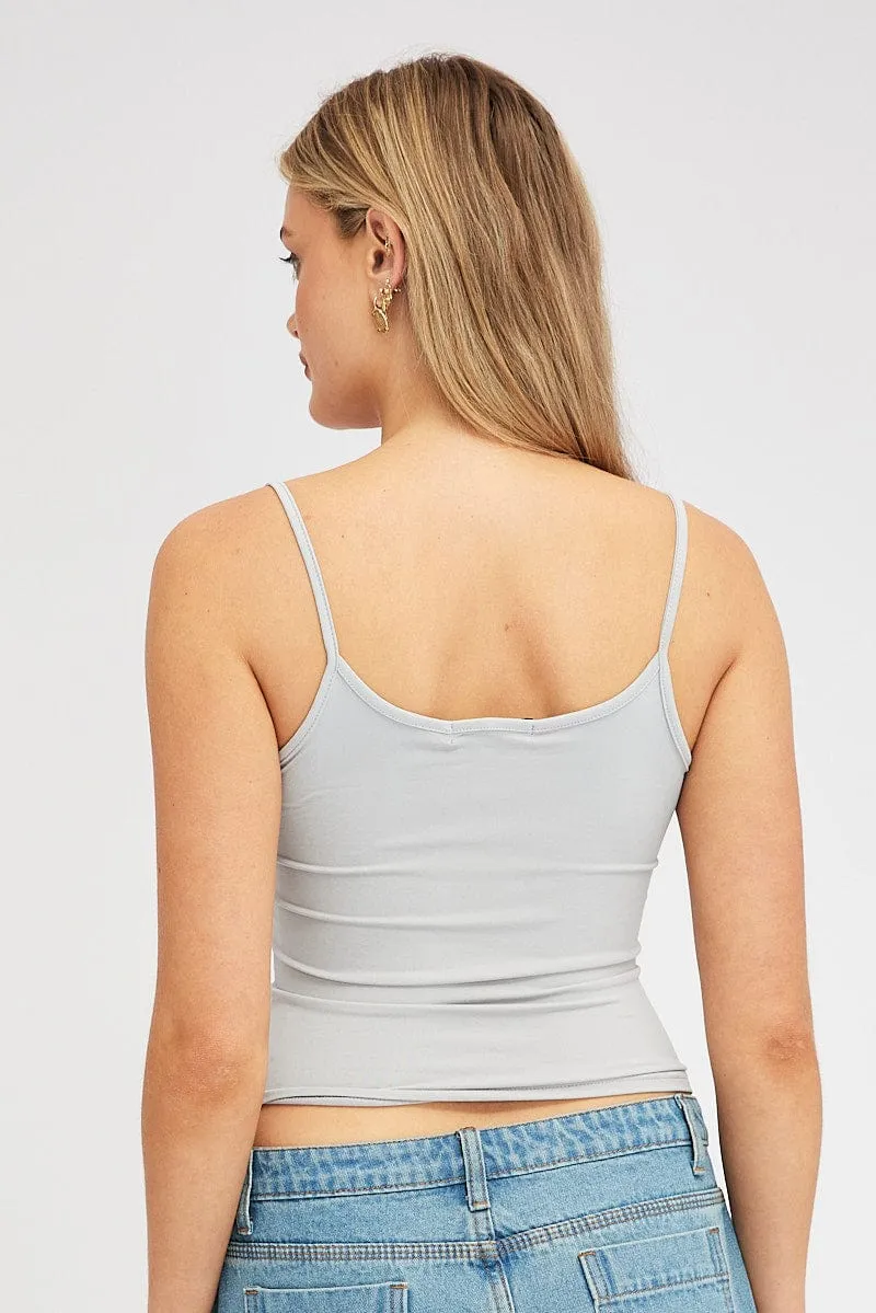 Professional Style Grey Supersoft Singlet Longline