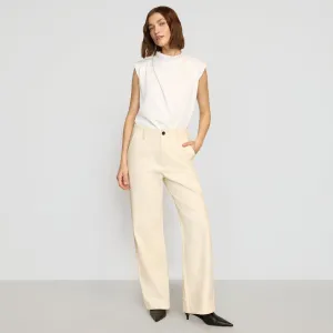 Adjustable Belt Loops Flattering Waist Aster Herringbone Denim Pant