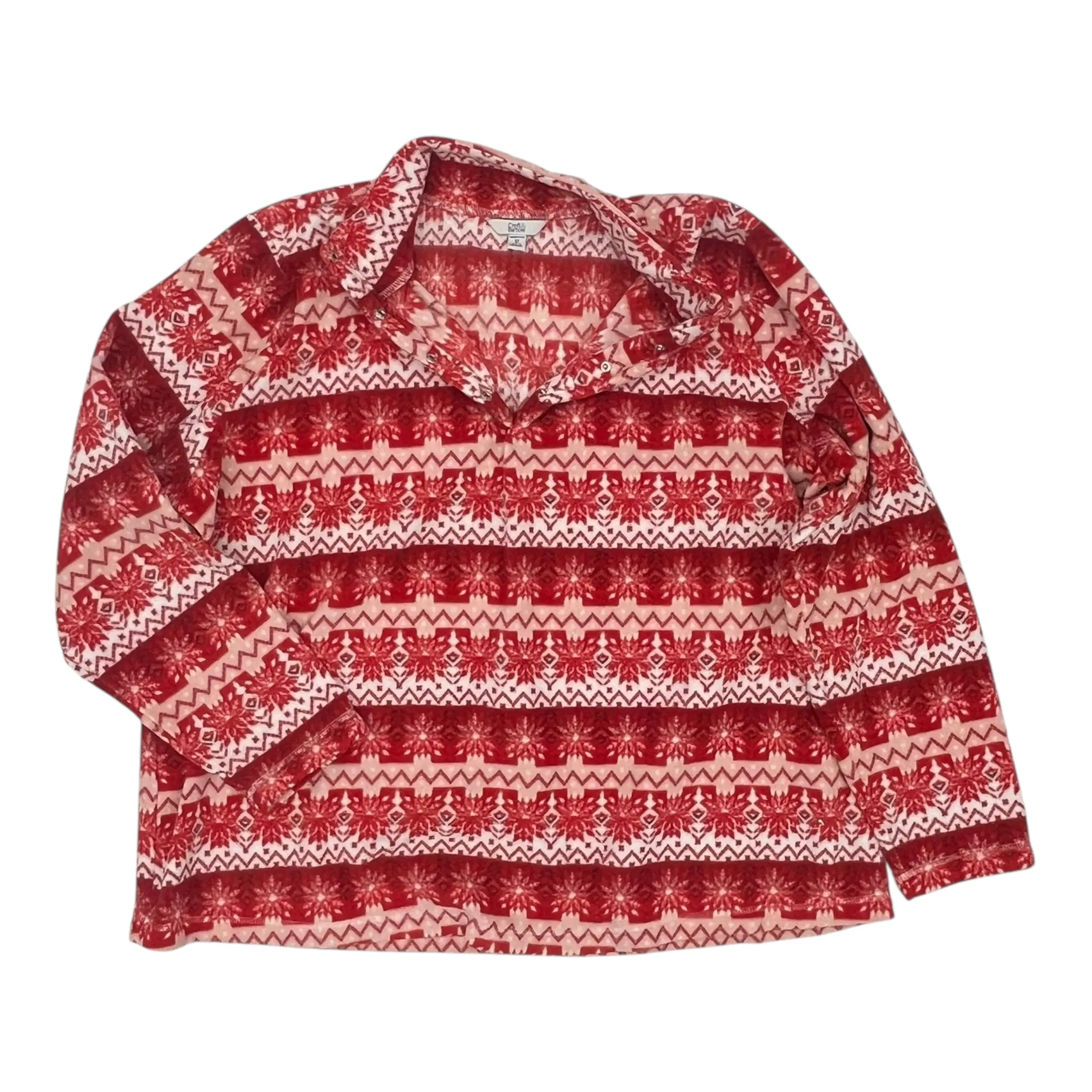 Sweatshirt Collar By Croft And Barrow In Red & White, Size:3X Outdoor Gear