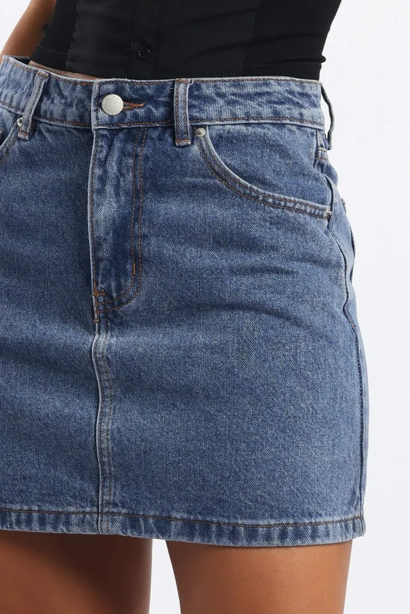 Classic Appeal Sustainable Innovation Denim Mini Skirt Mid Rise Relaxed Fit