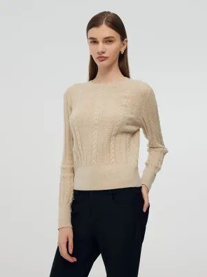 Cashmere Cable Knit Women Sweater Zero Pilling Guarantee Soft Knit