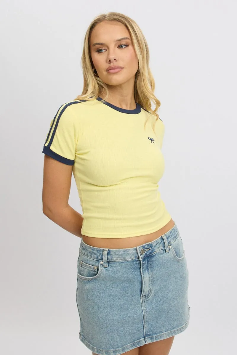 Street Smart Yellow Graphic Tee Short Sleeve Rib