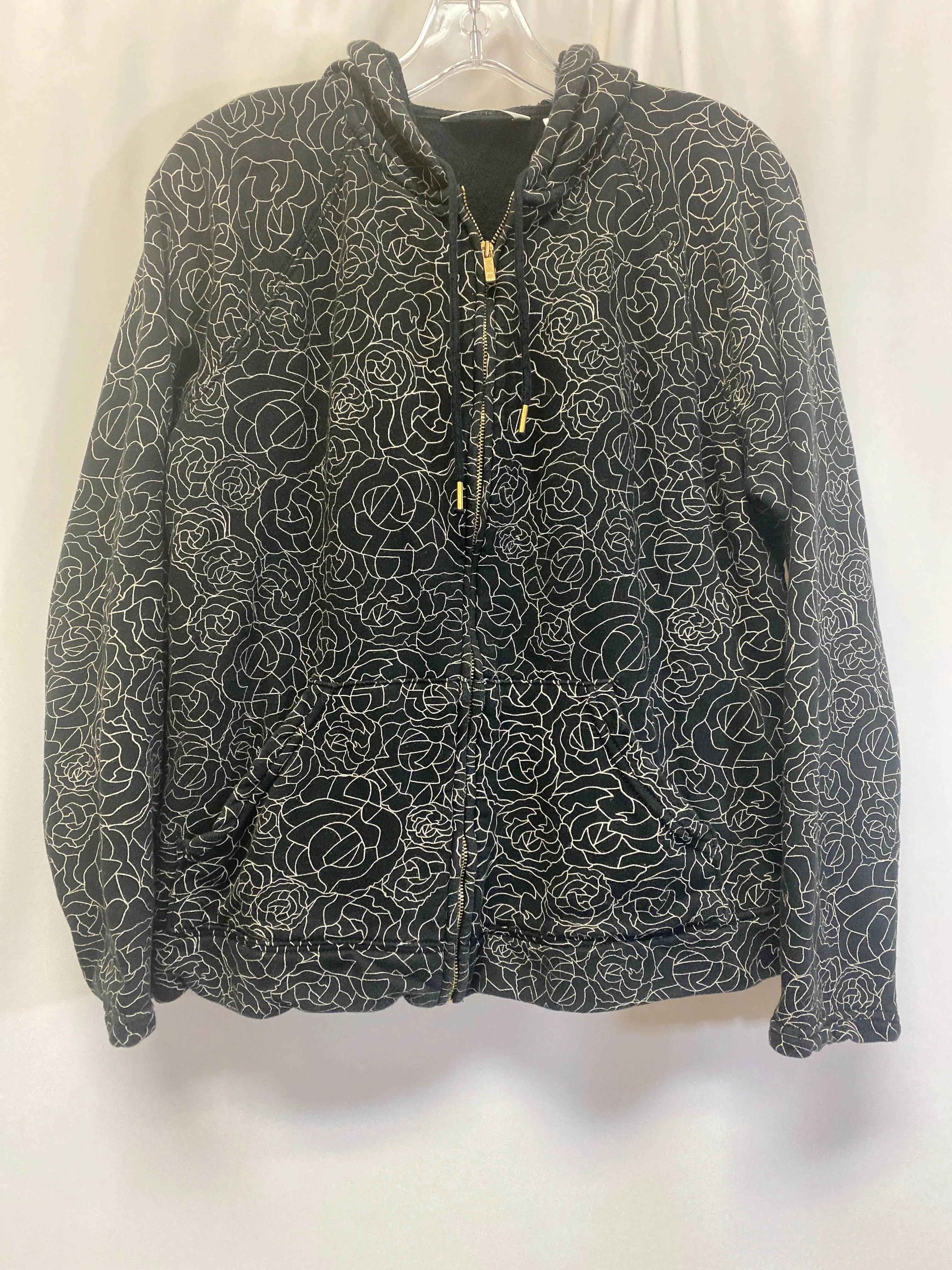Black Sweatshirt Hoodie Liz Claiborne, Size Xl NonSlipTrims TemperatureRegulating